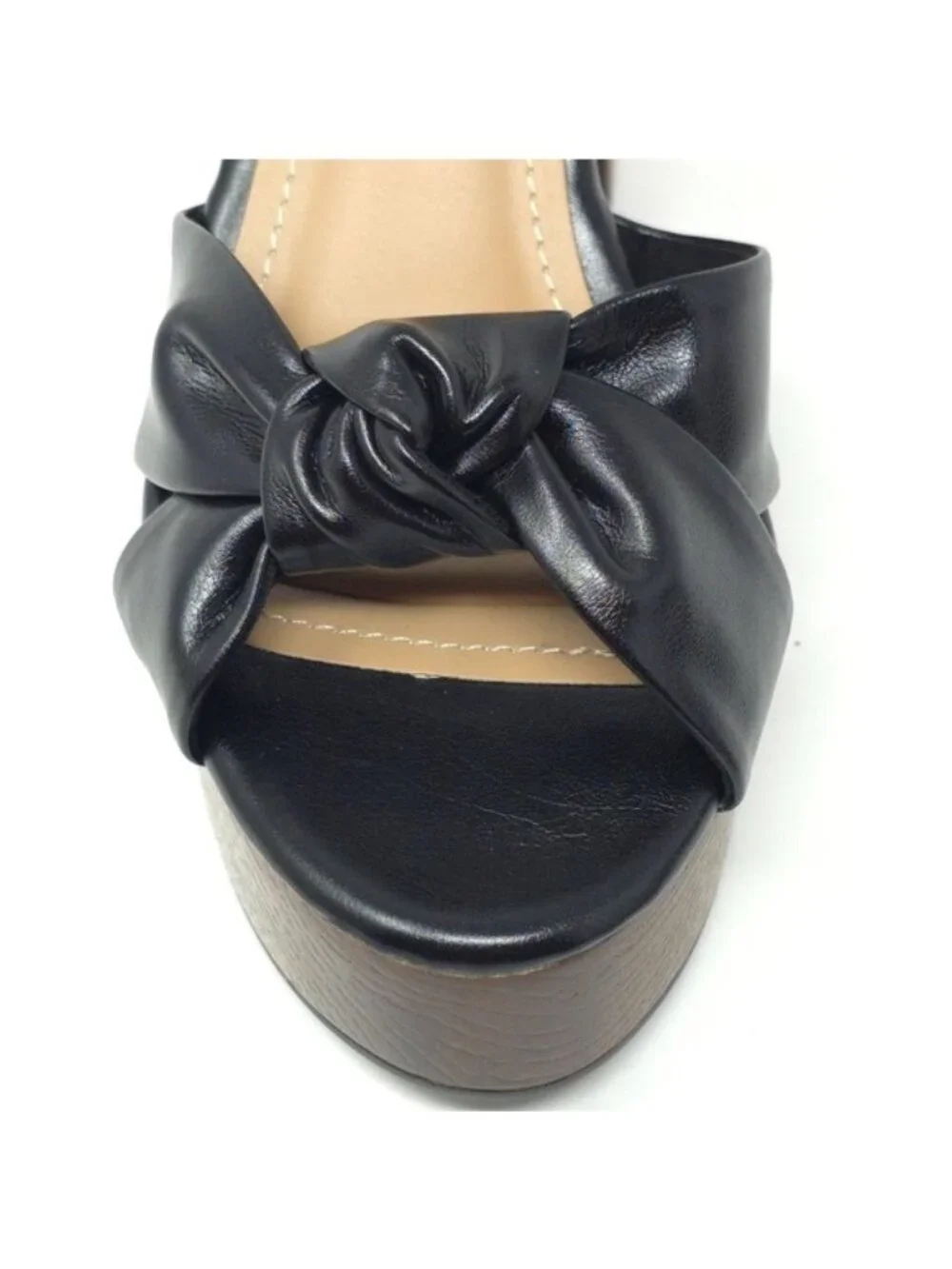 Journee Lorrica Black Knotted Platform Sandals Tru Comfort 9M - Picture 7 of 13